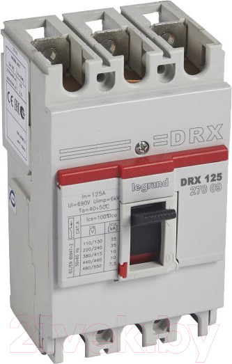 Изображение товара Выключатель автоматический Legrand DRX 125/125A 3P 10kA / 27009