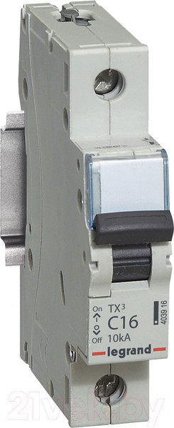 Изображение товара Выключатель автоматический Legrand TX3 1P C 16A 10kA 1M / 403916