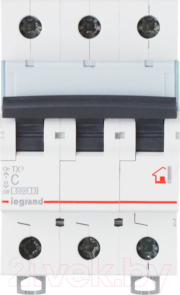 Изображение товара Выключатель автоматический Legrand TX3 3P C 50A 10kA 3M / 403949