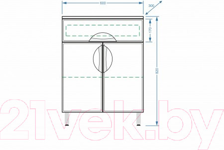 Изображение товара Тумба для ванной Vako Ника 600 / 15505
