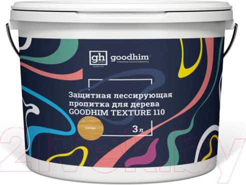 Изображение товара Пропитка для дерева GoodHim Texture 110 лессирующая для дерева  (сосна, 3л)