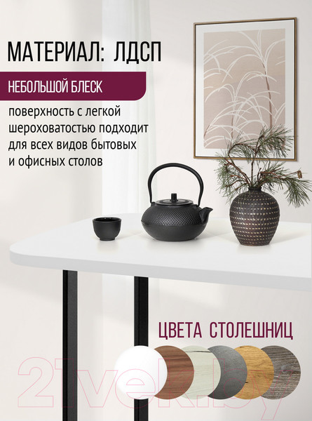 Изображение товара Столешница для стола Millwood Закругленная 200x100 / 46532_b_5 (белый)