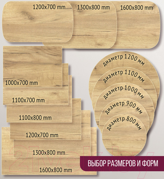 Изображение товара Столешница для стола Millwood 120x70 (дуб золотой Craft)