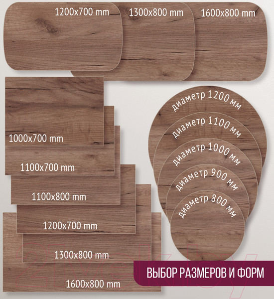 Изображение товара Столешница для стола Millwood 120x70 (дуб табачный Craft)