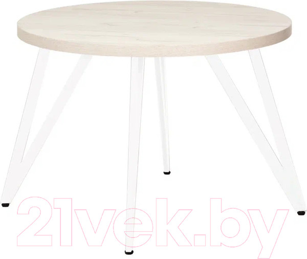 Изображение товара Обеденный стол Millwood Женева 2 Л D110x75 (дуб белый Craft/металл белый)