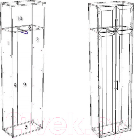 Изображение товара Шкаф Премиум Виктория (шимо светлый)