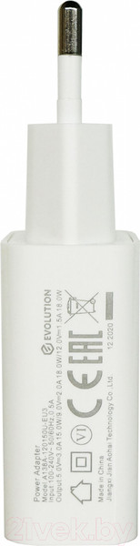 Изображение товара Зарядное устройство сетевое Evolution Fast Charge A138 (18W/3A)