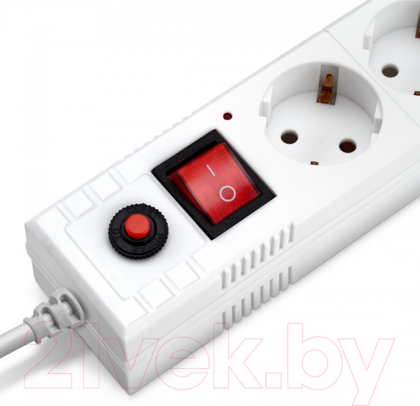 Изображение товара Сетевой фильтр Buro BU-SP5USB 2A-W (5м, 6 розеток, белый)