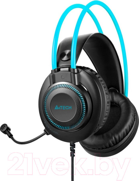 Изображение товара Наушники-гарнитура A4Tech Fstyler FH200U (серый/синий)