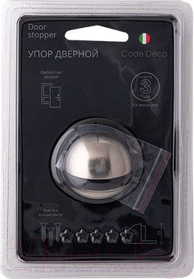 Изображение товара Ограничитель дверной Code Deco DS-0002-NIS (полусфера, матовый никель)