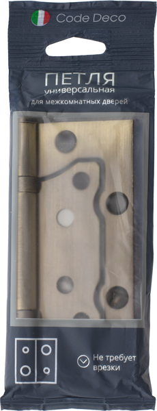 Изображение товара Петля дверная Code Deco 100x75x2.5-B2-AB (бронза)