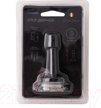 Изображение товара Ограничитель дверной Code Deco DS-0018-BLM (чёрный матовый)