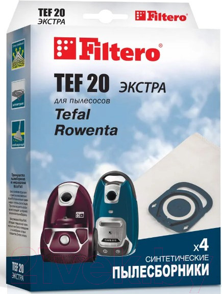 Изображение товара Комплект пылесборников для пылесоса Filtero Экстра TEF 20 (4шт)