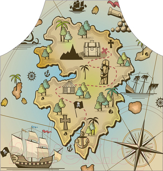 Изображение товара Кухонный фартук JoyArty Пиратские сокровища / ap-18566