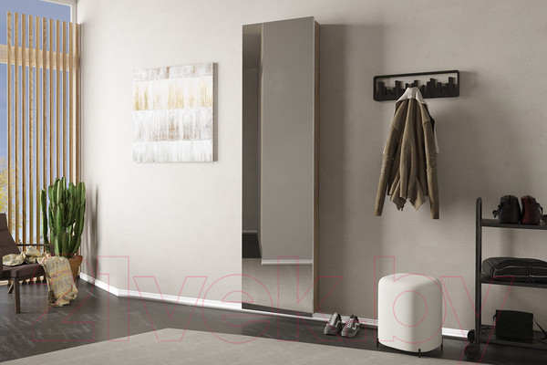 Изображение товара Шкаф для обуви ТриЯ Тип 16 с зеркалом (дуб сонома/белая шагрень)