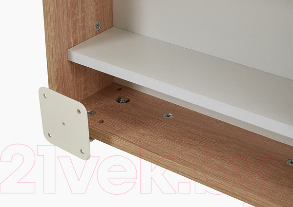 Изображение товара Шкаф для обуви ТриЯ Тип 16 с зеркалом (дуб сонома/белая шагрень)