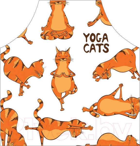 Изображение товара Кухонный фартук JoyArty Йога и кот / ap-9647