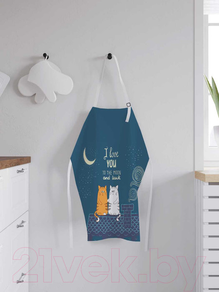 Изображение товара Кухонный фартук JoyArty Влюбленные коты на крыше / ap-46218