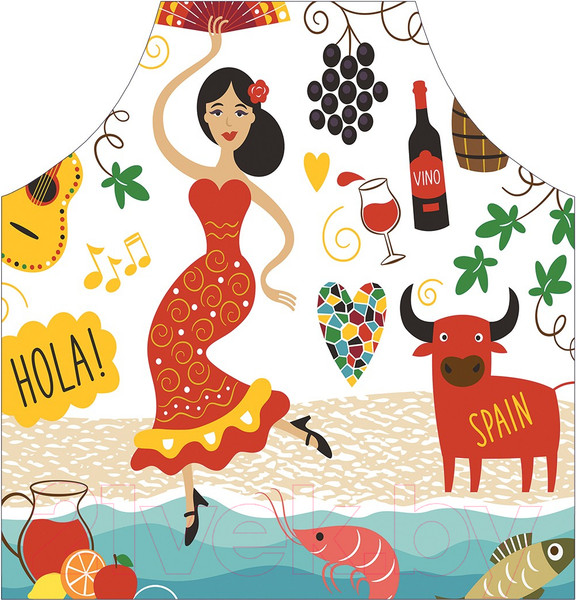 Изображение товара Кухонный фартук JoyArty Испанское веселье / ap-7256