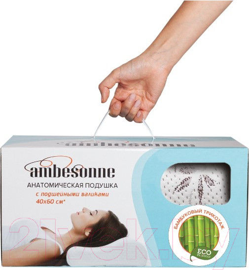 Изображение товара Анатомическая подушка Ambesonne С валиком 60x40 / plortorb-01