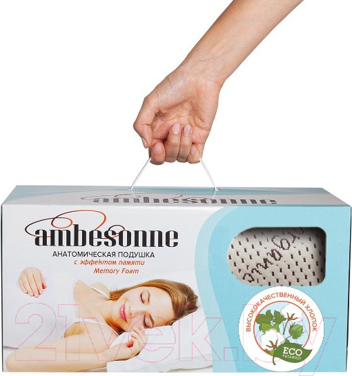 Изображение товара Анатомическая подушка Ambesonne Овальная 60x40 / plortooc-01