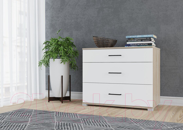 Изображение товара Комод Горизонт Мебель Victor (дуб сонома/белый)