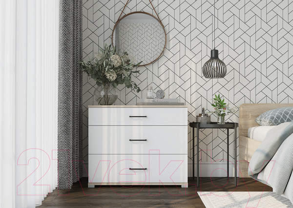 Изображение товара Комод Горизонт Мебель Victor (дуб сонома/белый)