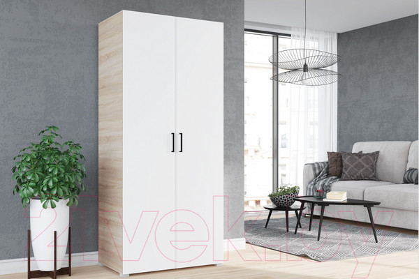 Изображение товара Шкаф Горизонт Мебель Victor (сонома/белый)