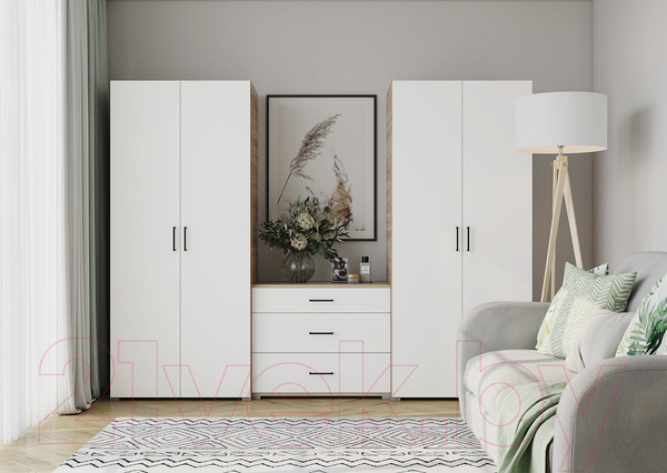 Изображение товара Шкаф Горизонт Мебель Victor (сонома/белый)