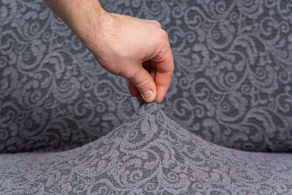 Изображение товара Чехол на 2-х местный диван Софатэкс Стандарт ПО-9 Венеция без оборки / 01301 (серый)