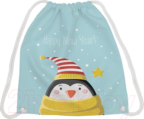 Изображение товара Мешок для обуви JoyArty Пингвин в новогоднюю ночь / bpa_290615