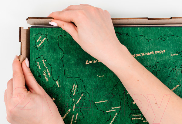 Изображение товара Декор настенный Woodary Карта мира XL / 3140