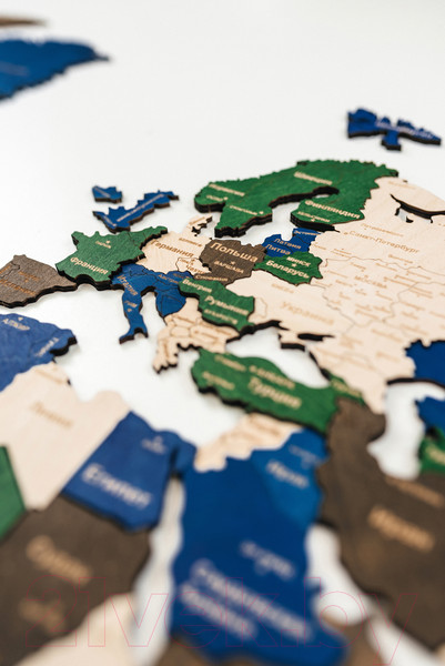 Изображение товара Декор настенный Woodary Карта мира XL / 3140