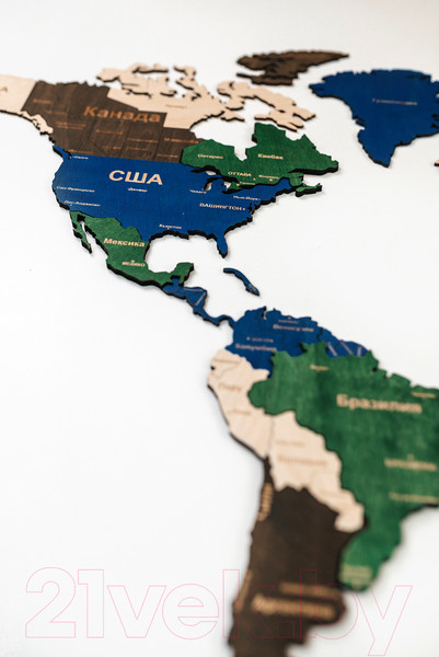 Изображение товара Декор настенный Woodary Карта мира XL / 3140