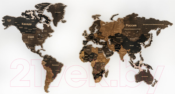 Изображение товара Декор настенный Woodary Карта мира XL / 3149