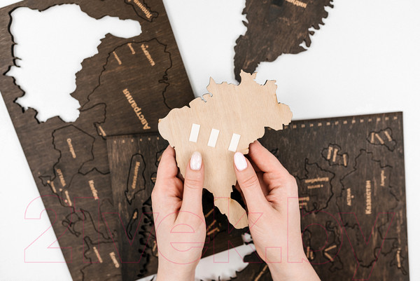 Изображение товара Декор настенный Woodary Карта мира XL / 3149