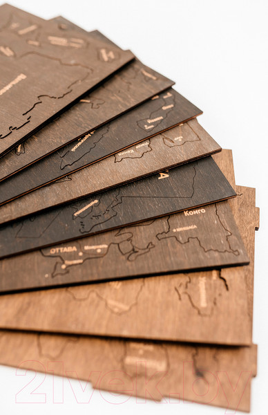 Изображение товара Декор настенный Woodary Карта мира XL / 3149