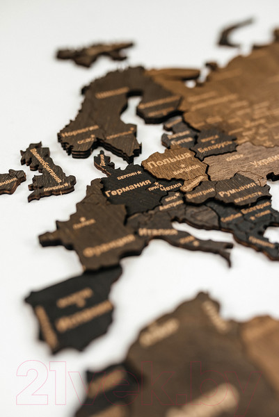 Изображение товара Декор настенный Woodary Карта мира XL / 3149