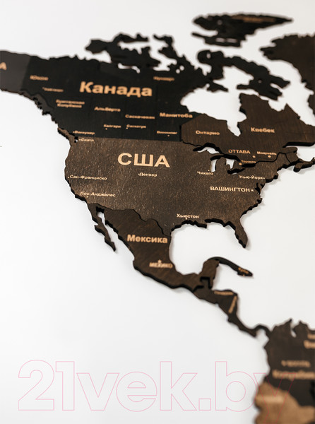 Изображение товара Декор настенный Woodary Карта мира XL / 3149