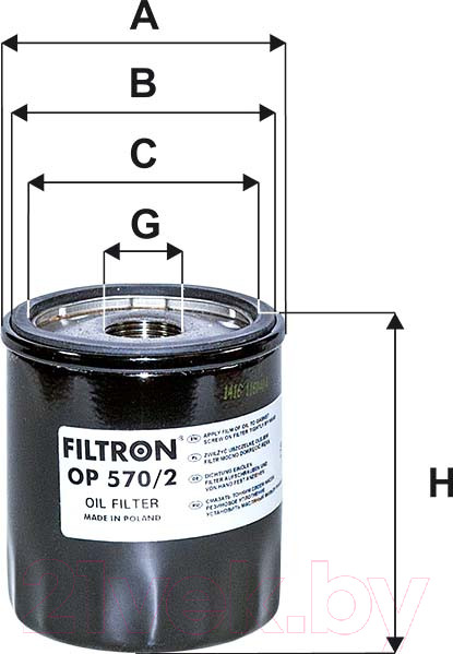 Изображение товара Масляный фильтр Filtron OP570/2