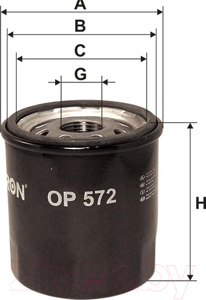 Изображение товара Масляный фильтр Filtron OP572