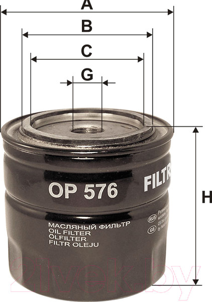 Изображение товара Масляный фильтр Filtron OP576