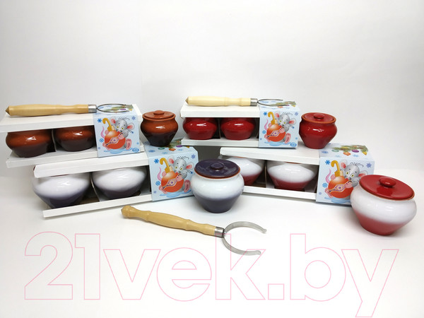 Изображение товара Набор горшочков для запекания Вятская керамика НБР ВК-1/3_3277 (цветной)