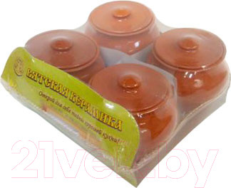 Изображение товара Набор горшочков для запекания Вятская керамика НБР ВК-1/4СВЧ