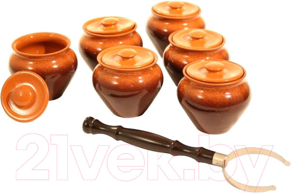 Изображение товара Набор горшочков для запекания Вятская керамика НБР ВК-1/6Т