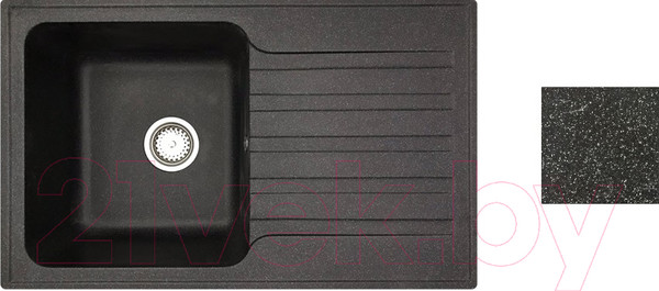 Изображение товара Мойка кухонная со смесителем БелЭворс Styl L + смеситель W4998-4-22 + дозатор L405F (черный)