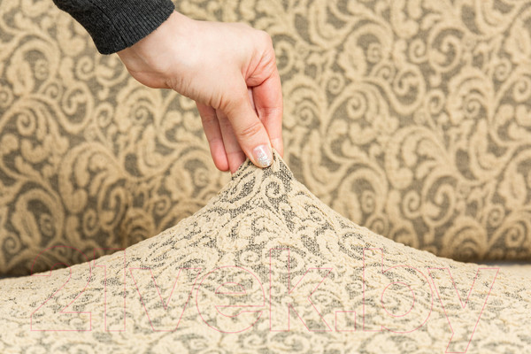 Изображение товара Комплект чехлов Софатэкс Люкс КПО-6 Венеция без оборки / 01084 (песок)