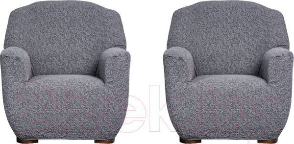 Изображение товара Комплект чехлов Софатэкс Люкс КПО-6 Венеция без оборки / 01235 (серый)