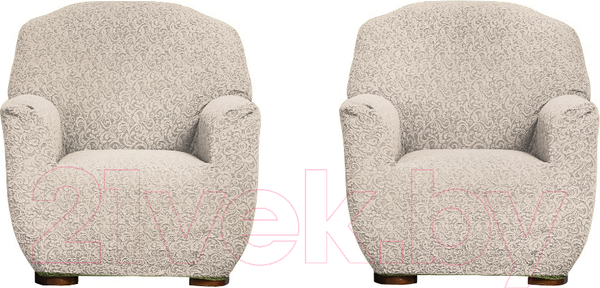 Изображение товара Комплект чехлов Софатэкс Стандарт КПО-6 Венеция без оборки / 01082 (ваниль)