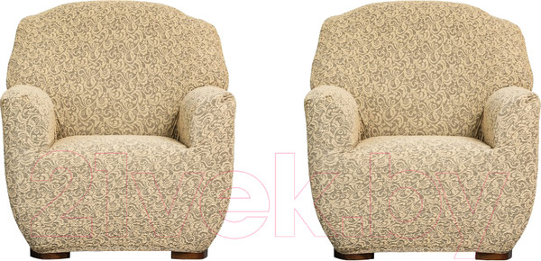 Изображение товара Комплект чехлов Софатэкс Стандарт КПО-6 Венеция без оборки / 01259 (песок)